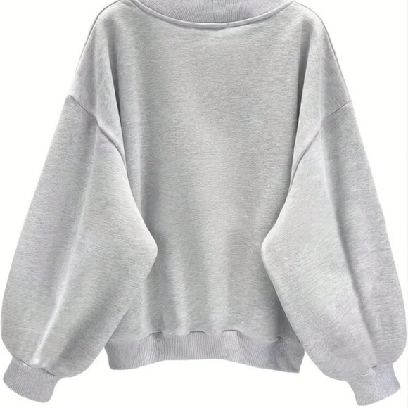 comfortable gray lazy loungy street oversized baggy cozy comfy sweater t… - Picture 2 of 5